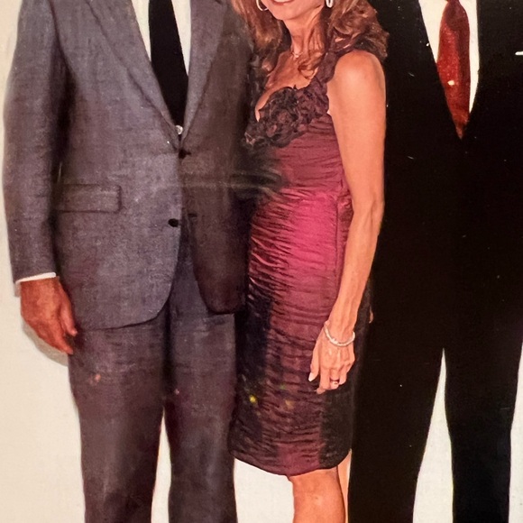 ADRIANNA PAPELL RUCHED PURPLE OMBRÉ SLEEVELESS DRESS SIZE 6 - Picture 9 of 15